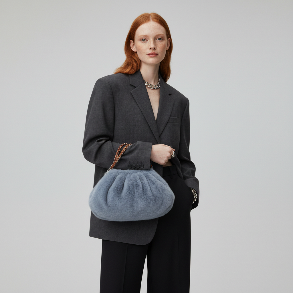Brooke Faux Mink Shoulder Bag