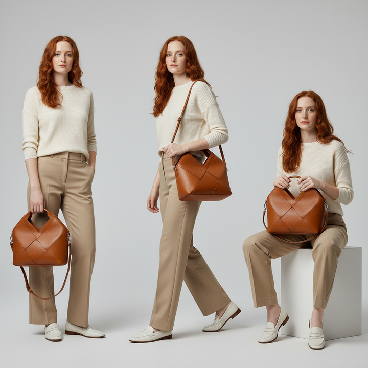 Velour Contour Structured Handbag