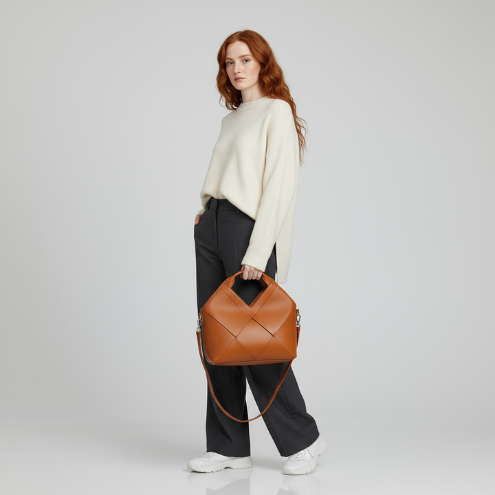 Velour Contour Structured Handbag