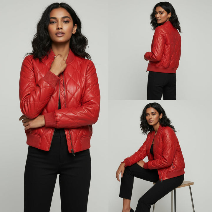Melissa Quilted Leather Bomber