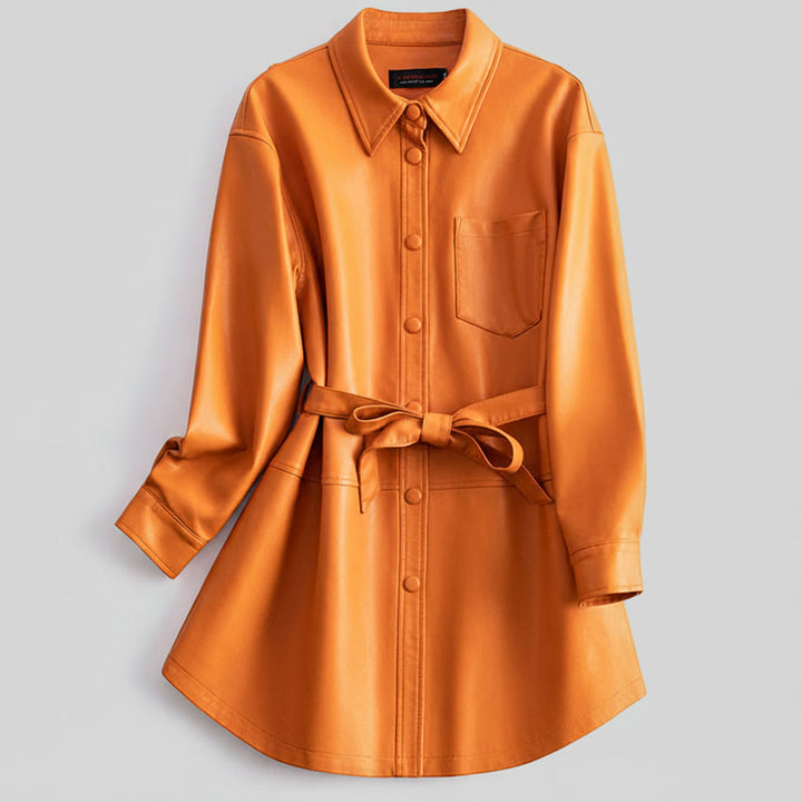 Kendall Leather Shirt Jacket