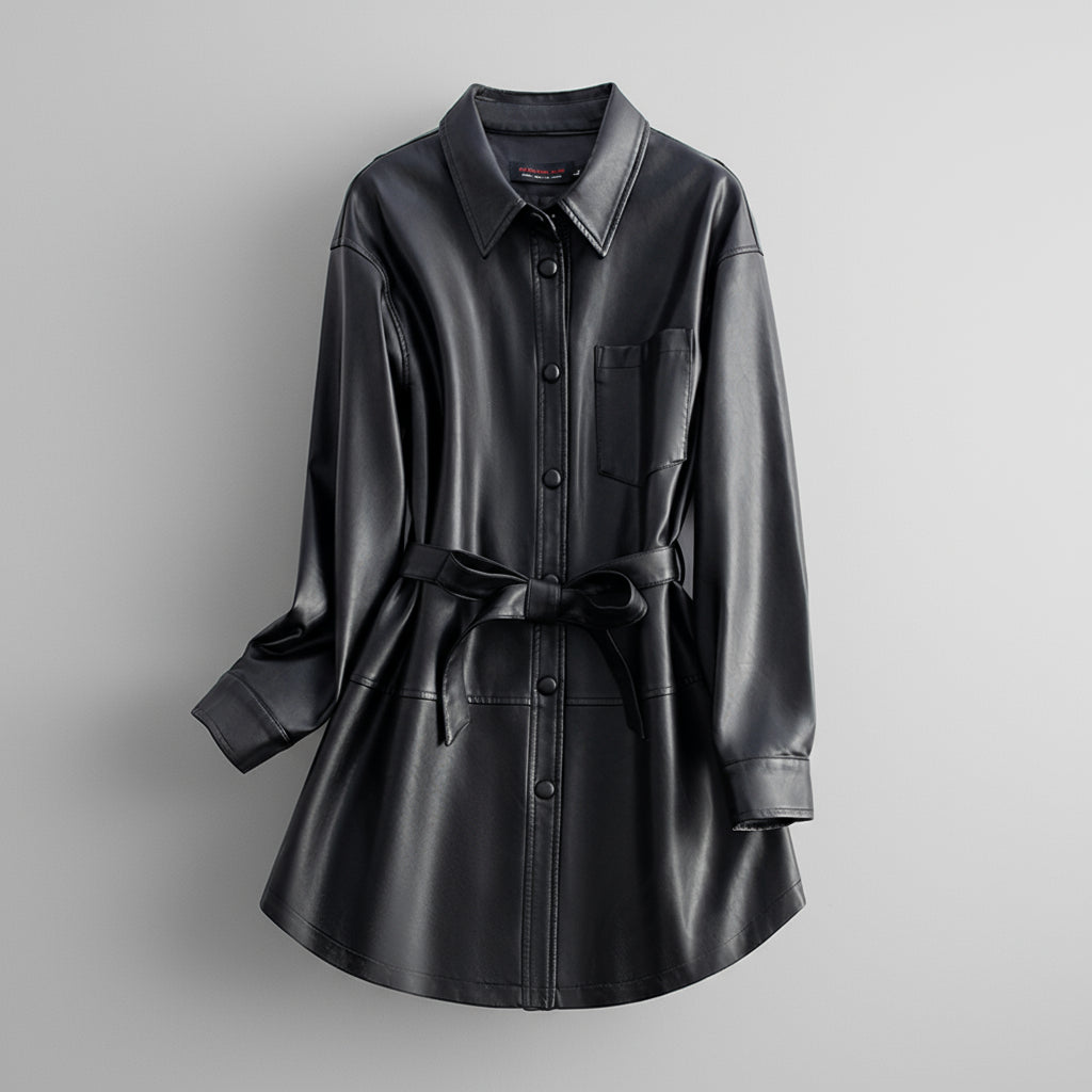 Kendall Leather Shirt Jacket