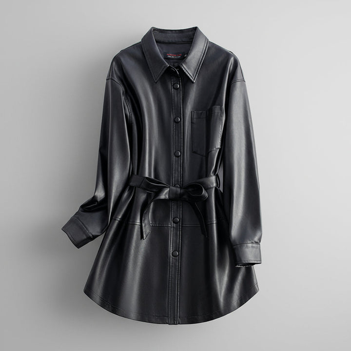 Kendall Leather Shirt Jacket