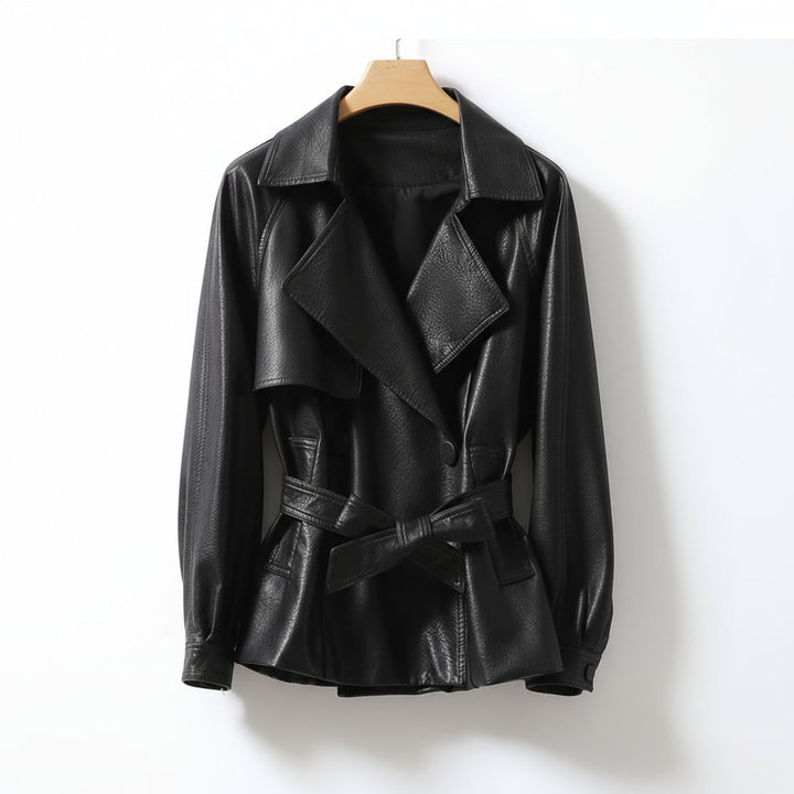 Reagan Leather Trench Coat