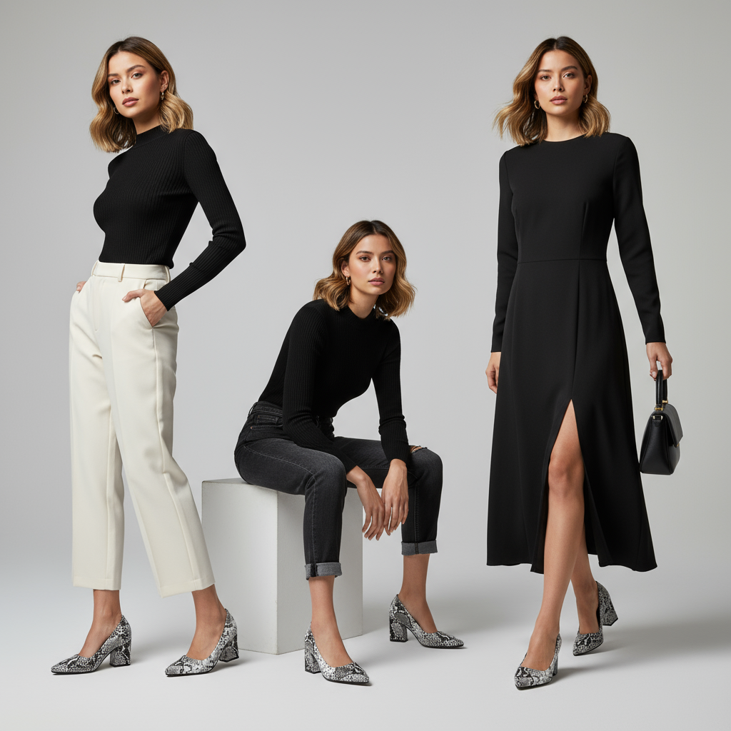 Courtney Snake-Embossed Pumps