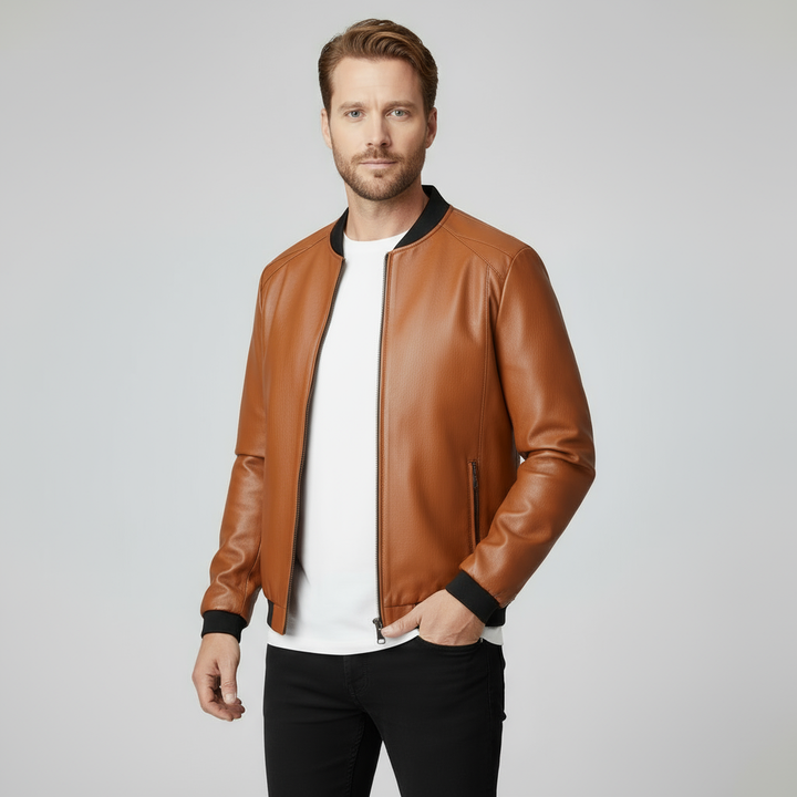Blake Men's Leather Bomber Jacket