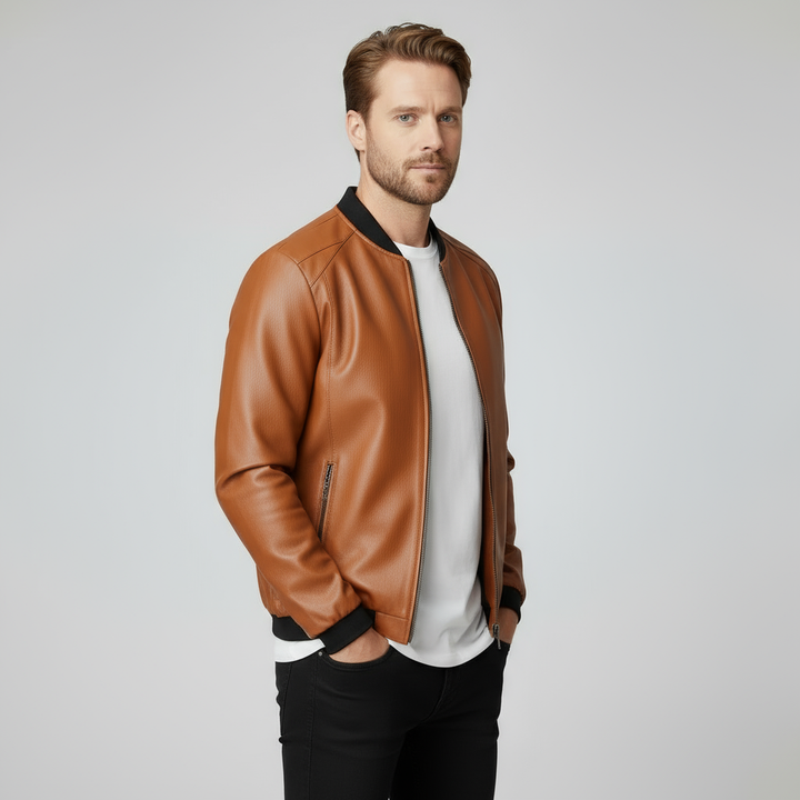Blake Men's Leather Bomber Jacket