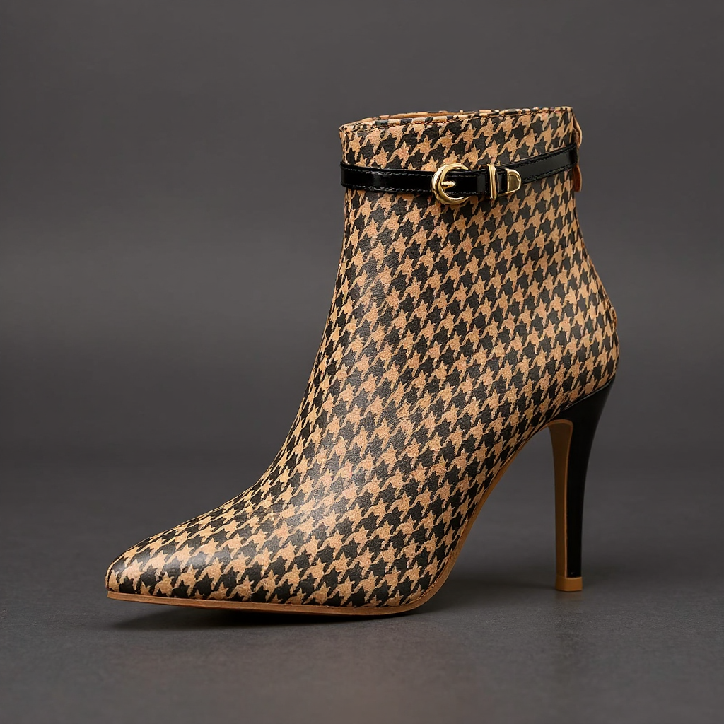Ashley Houndstooth Ankle Boot