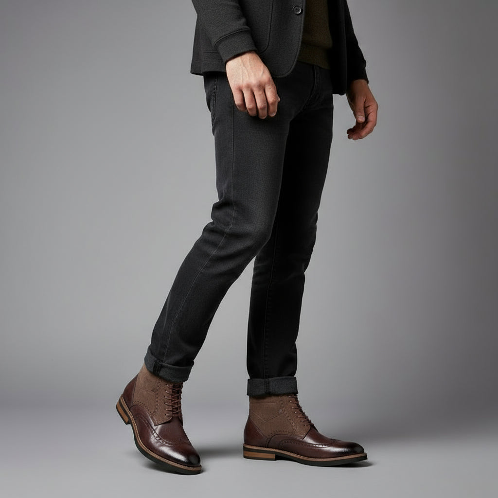 Heather Wingtip Boot