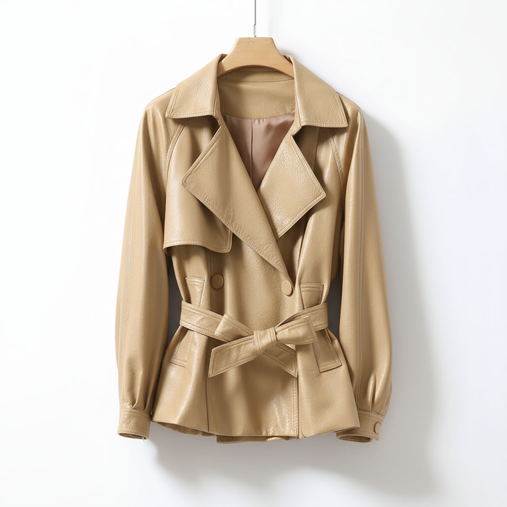 Reagan Leather Trench Coat