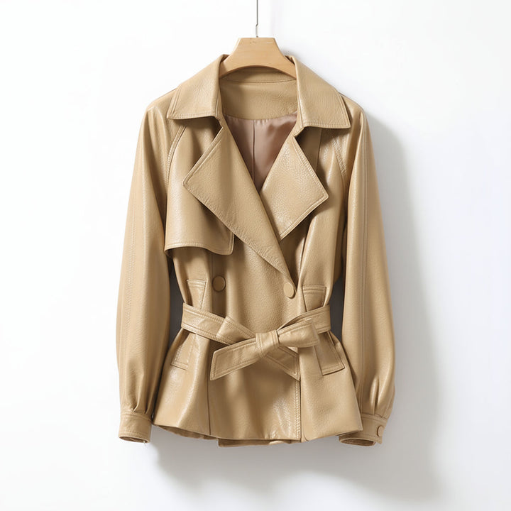 Reagan Leather Trench Coat