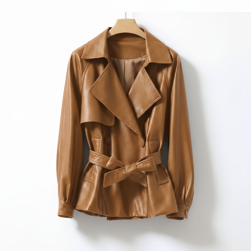 Reagan Leather Trench Coat