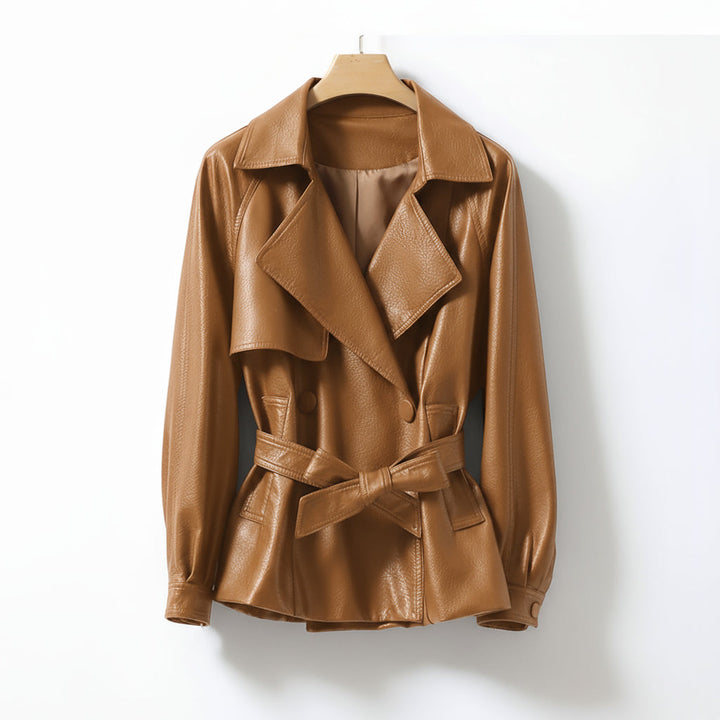 Reagan Leather Trench Coat