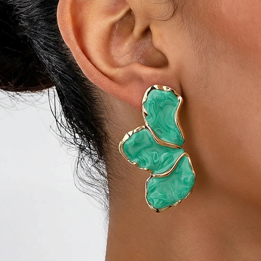 Velour Floral Stud Earring