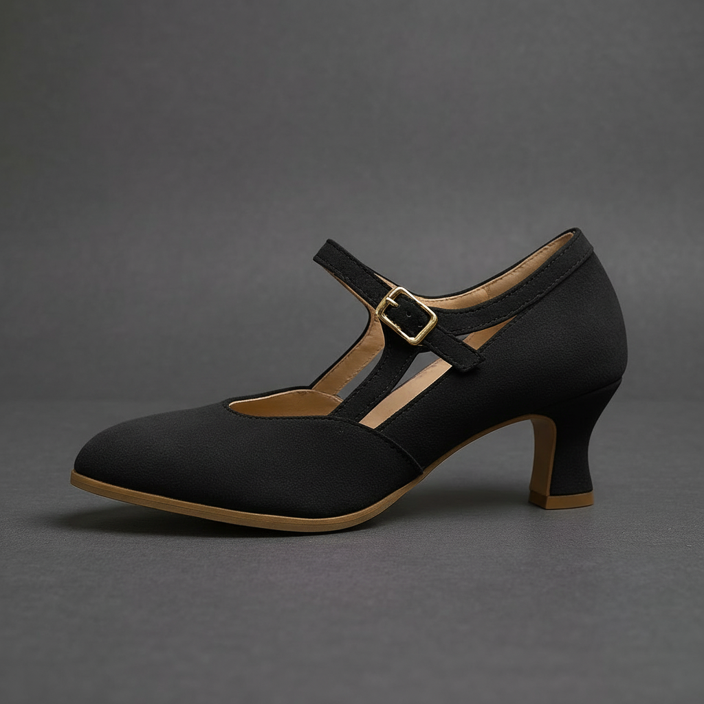Stephanie T-Strap Kitten Pump
