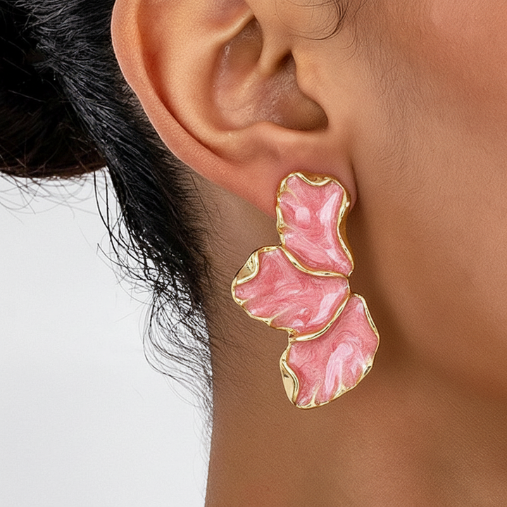 Velour Floral Stud Earring