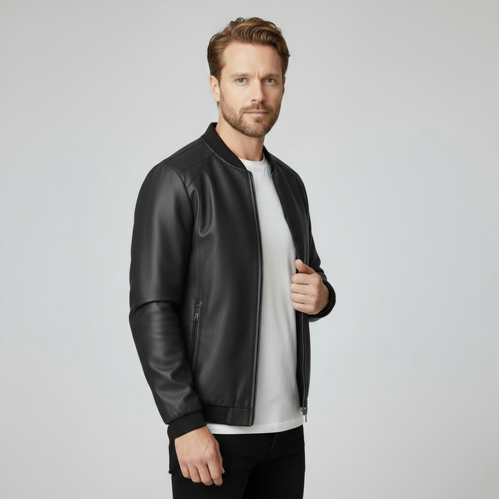 Blake Men's Leather Bomber Jacket