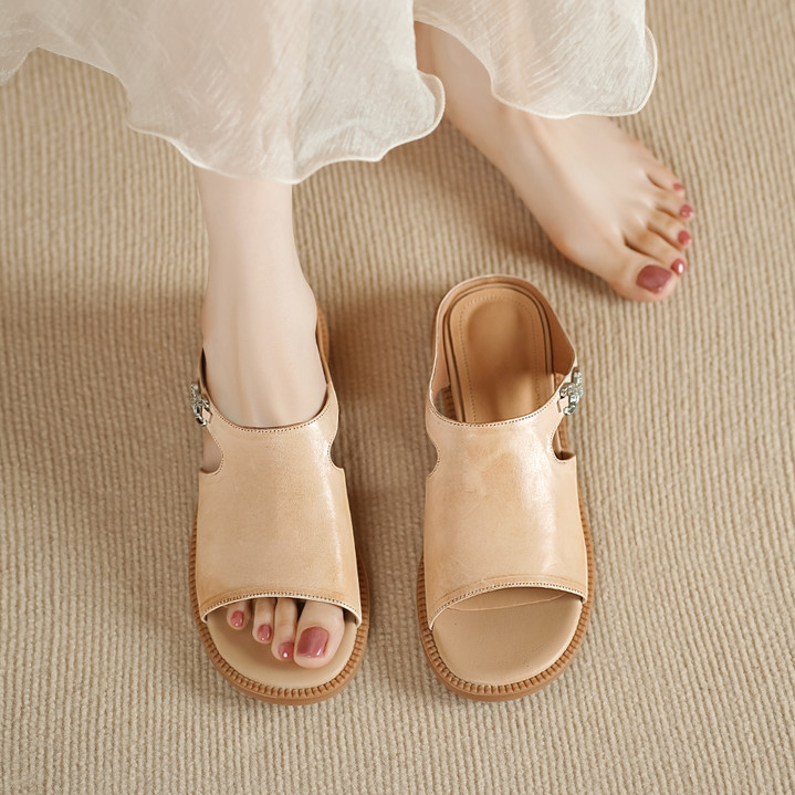 Brooke Cutout Leather Mule Sandal