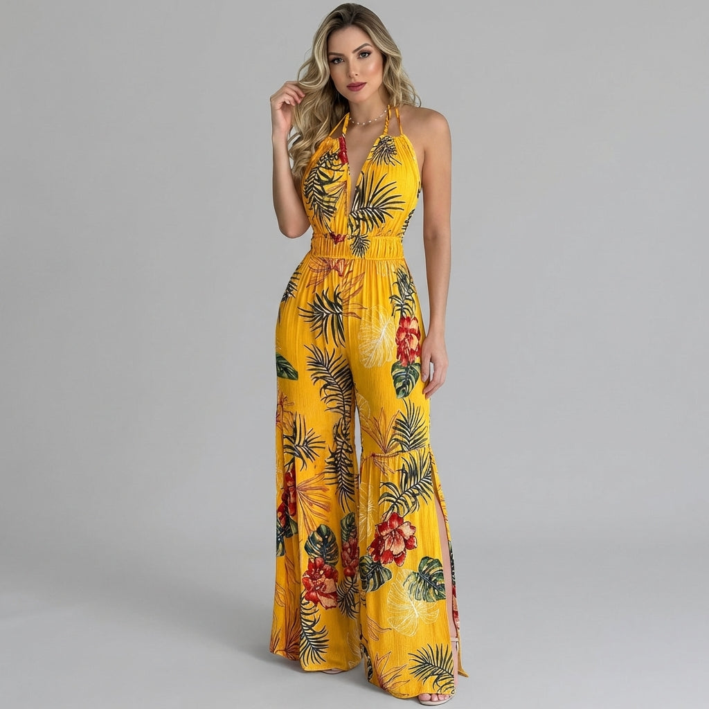 Brooklyn Halter Slit Maxi Dress