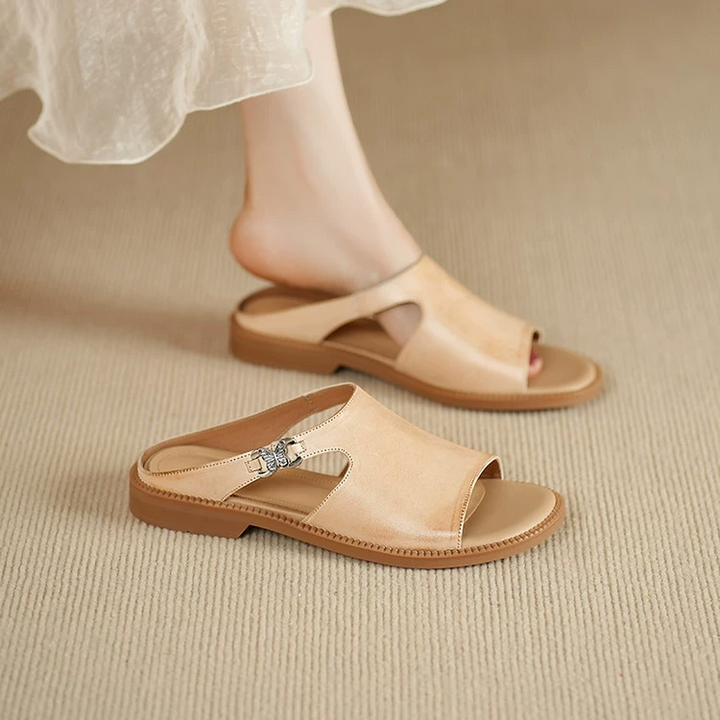 Brooke Cutout Leather Mule Sandal