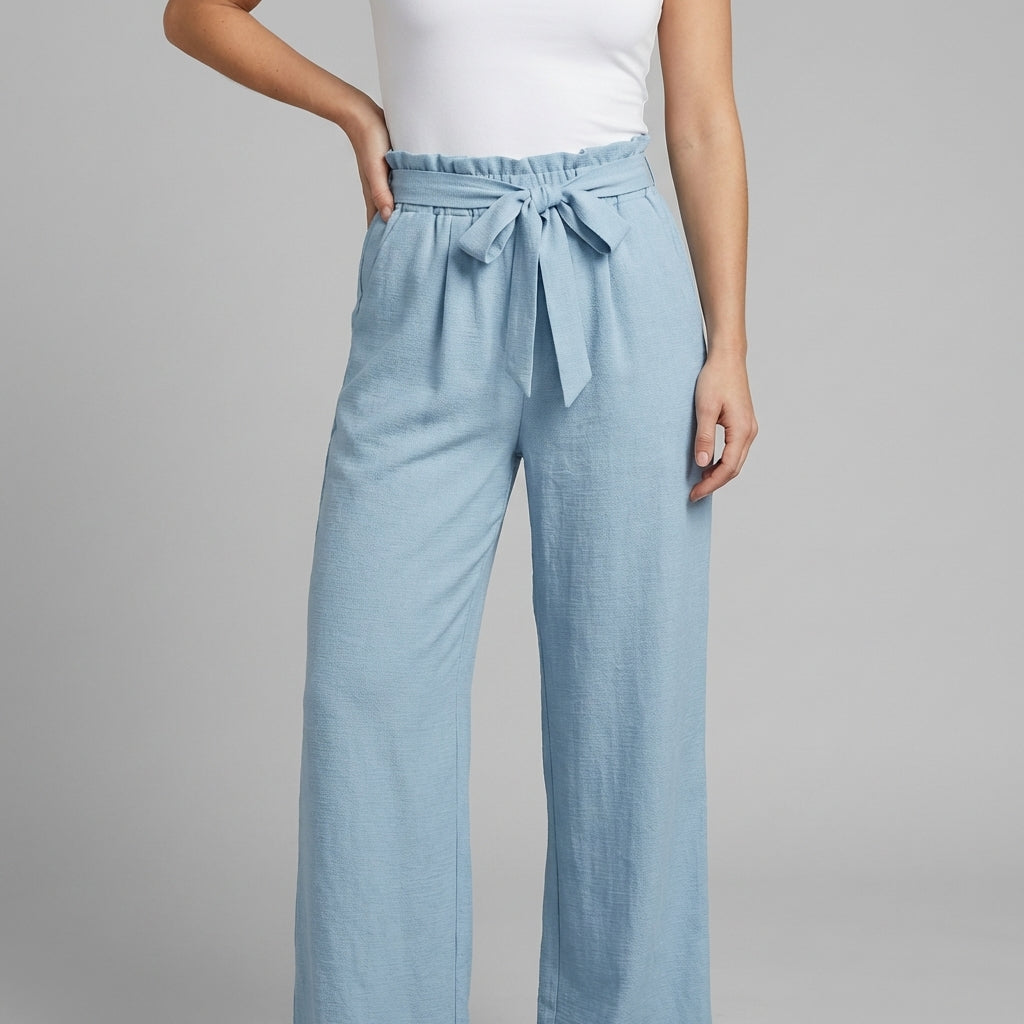 Sawyer Paperbag Wide-Leg Pants