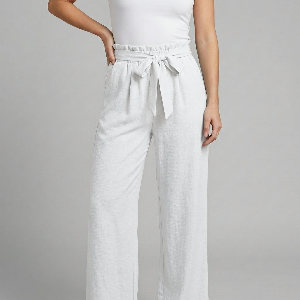 Sawyer Paperbag Wide-Leg Pants