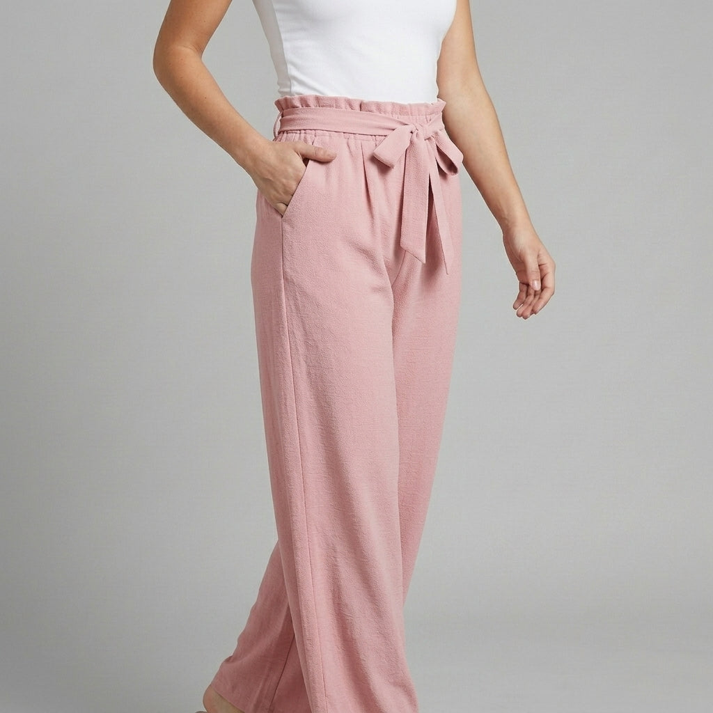 Sawyer Paperbag Wide-Leg Pants