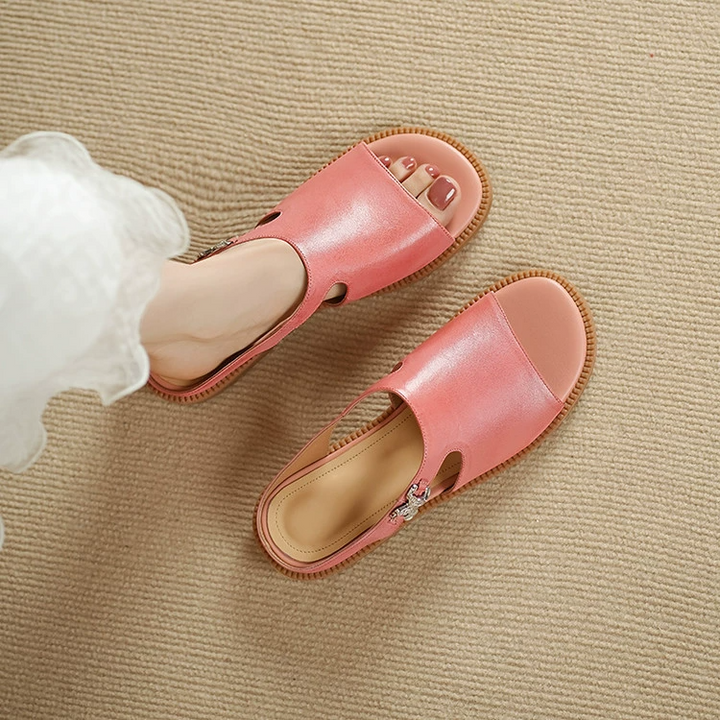 Brooke Cutout Leather Mule Sandal