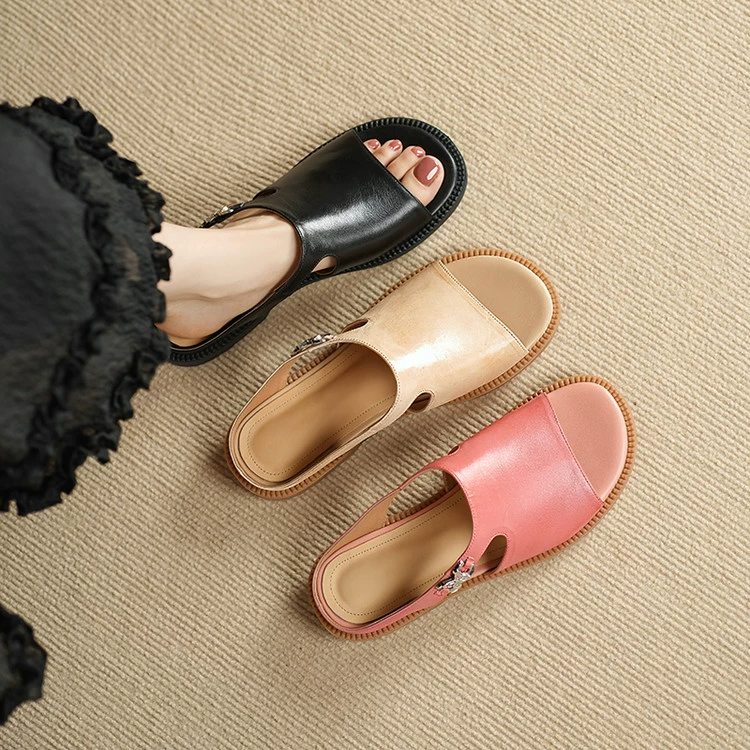 Brooke Cutout Leather Mule Sandal