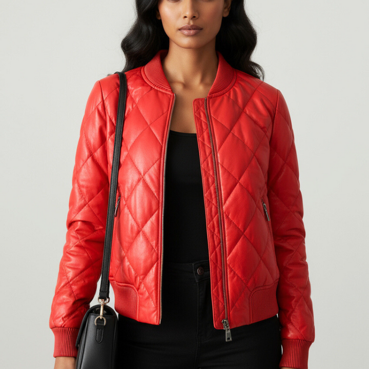 Melissa Quilted Leather Bomber