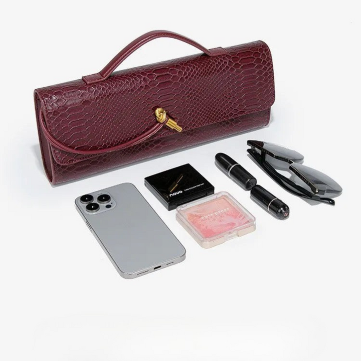 Jessica Snake Print Clutch