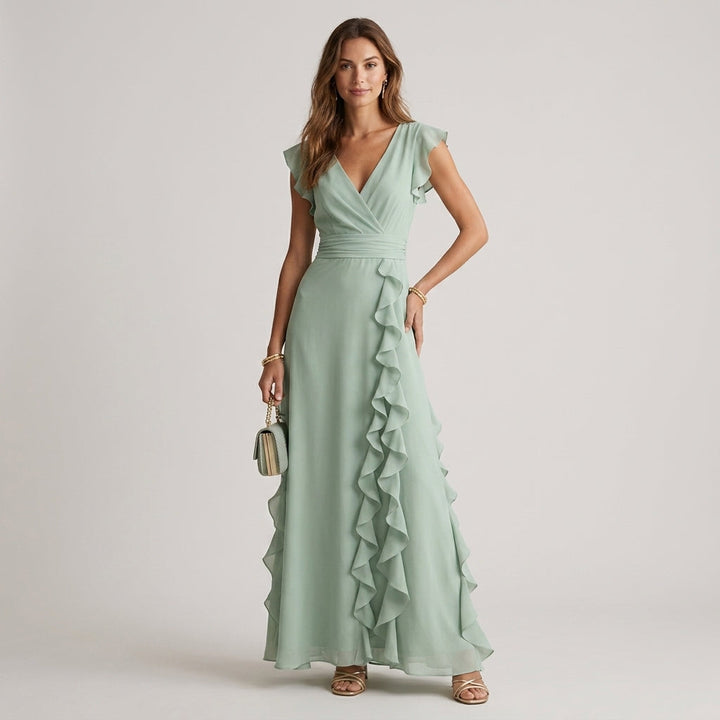 Dana Ruffle Wrap Maxi Dress