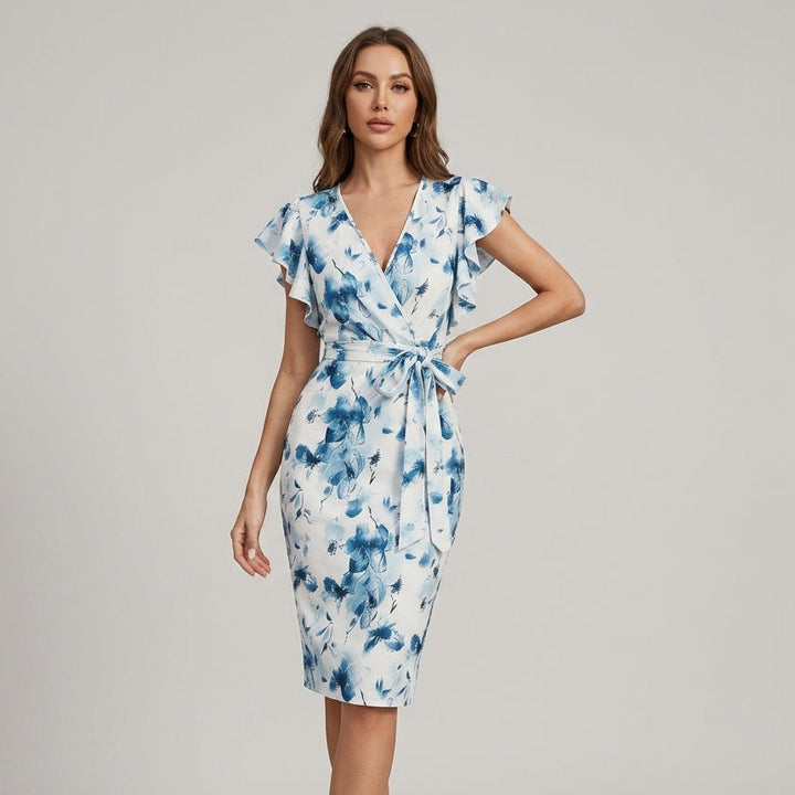 Paige Floral Wrap Midi Dress