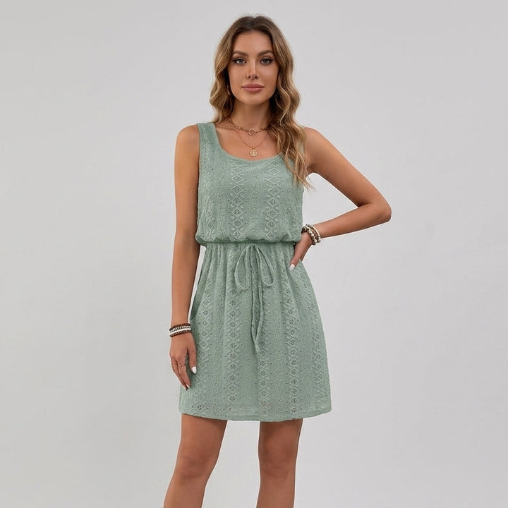 Rachel Eyelet Tie-Waist Dress