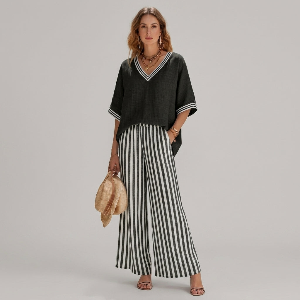 Blake Striped Wide Leg Set