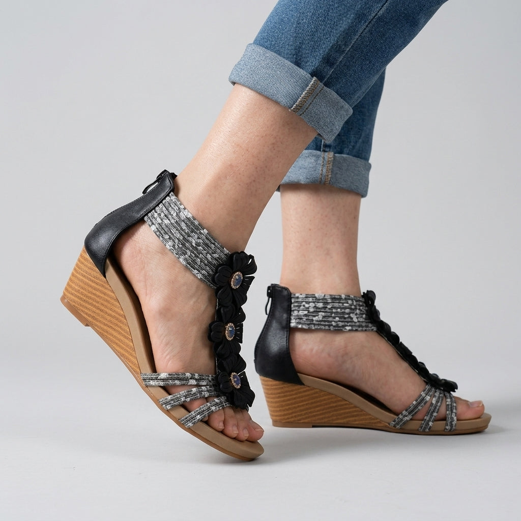 Whitney Floral Wedge Sandal