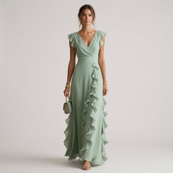 Dana Ruffle Wrap Maxi Dress