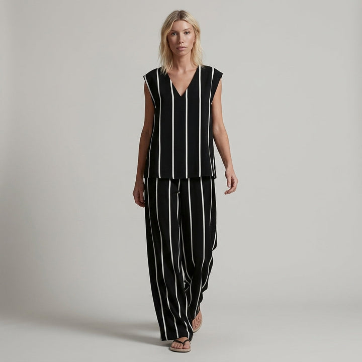 Brooklyn Stripe Wide-Leg Two-Piece Set