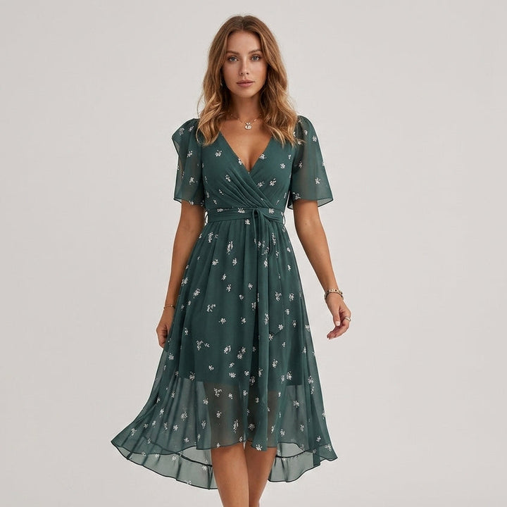 Olivia Floral Wrap Midi Dress