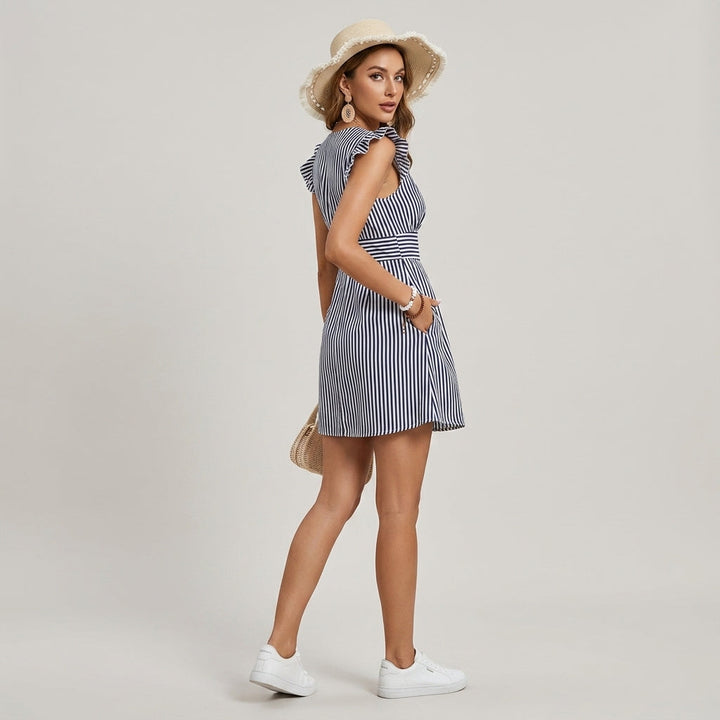Savannah Striped Ruffle Mini Dress