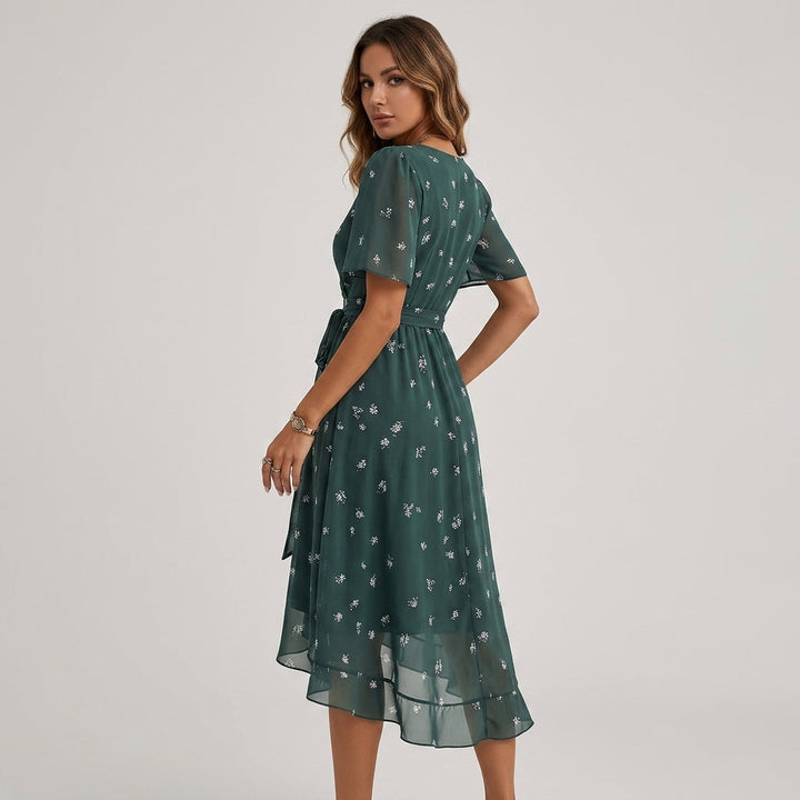 Olivia Floral Wrap Midi Dress