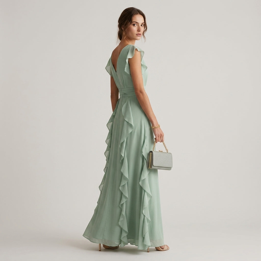 Dana Ruffle Wrap Maxi Dress