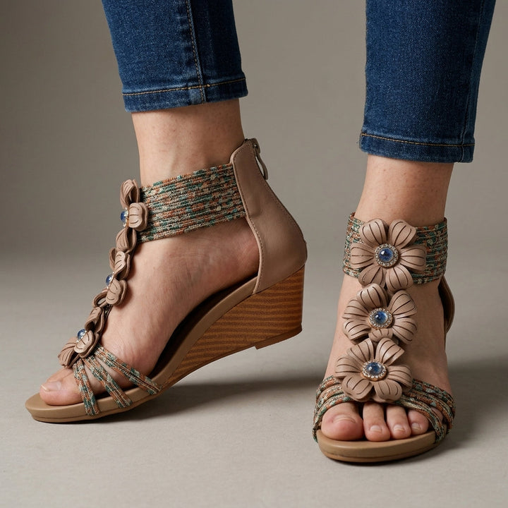 Whitney Floral Wedge Sandal