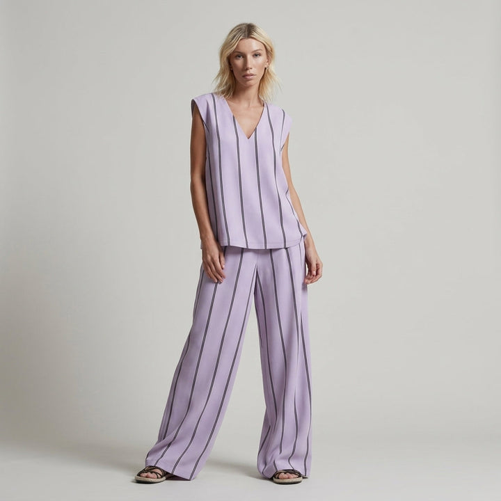Brooklyn Stripe Wide-Leg Two-Piece Set