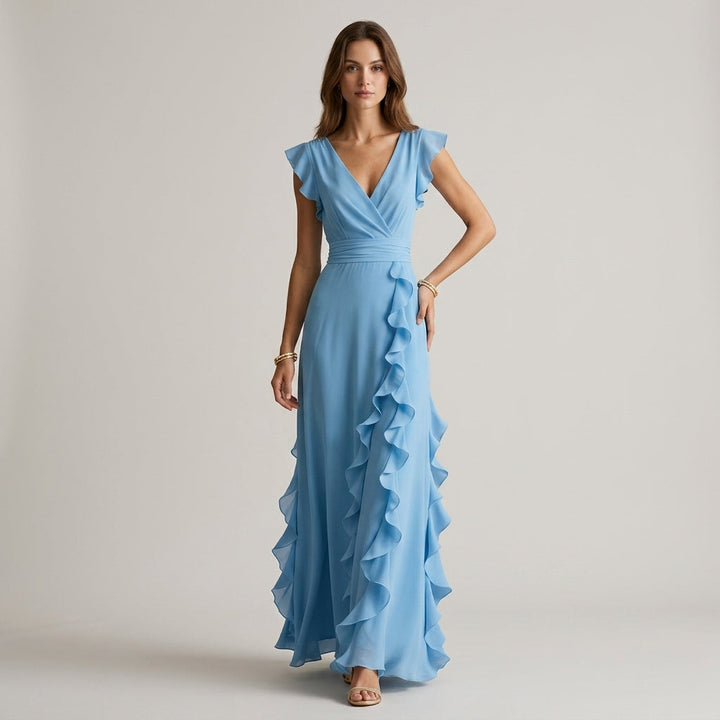 Dana Ruffle Wrap Maxi Dress