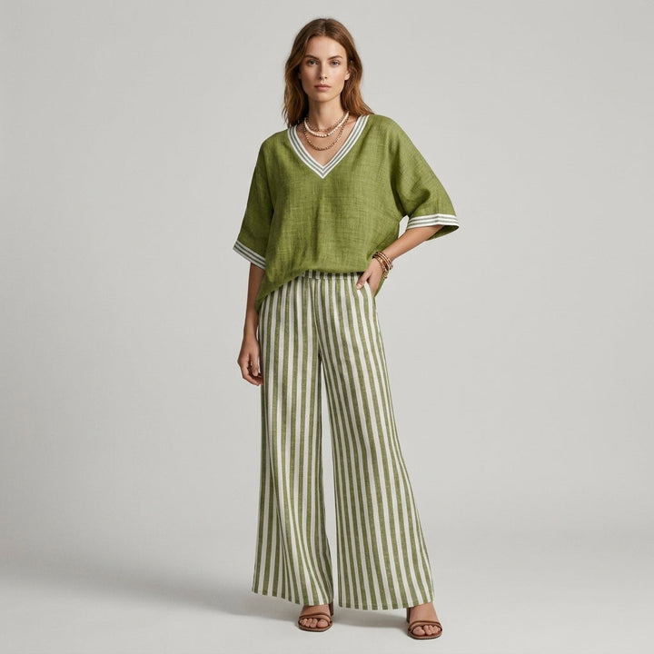 Blake Striped Wide Leg Set