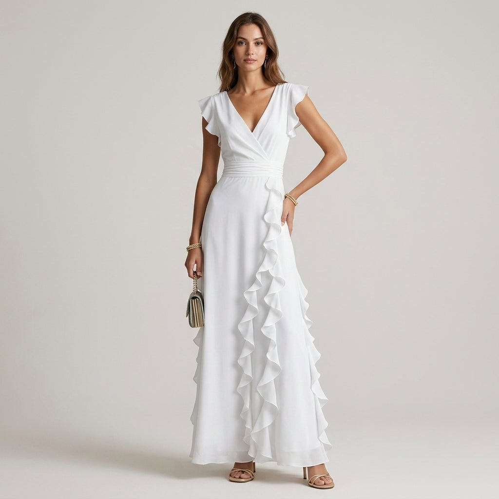 Dana Ruffle Wrap Maxi Dress