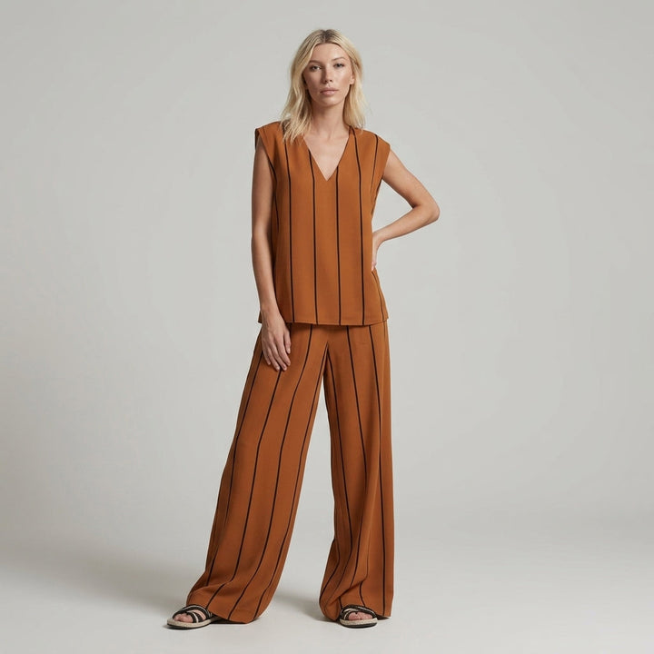 Brooklyn Stripe Wide-Leg Two-Piece Set