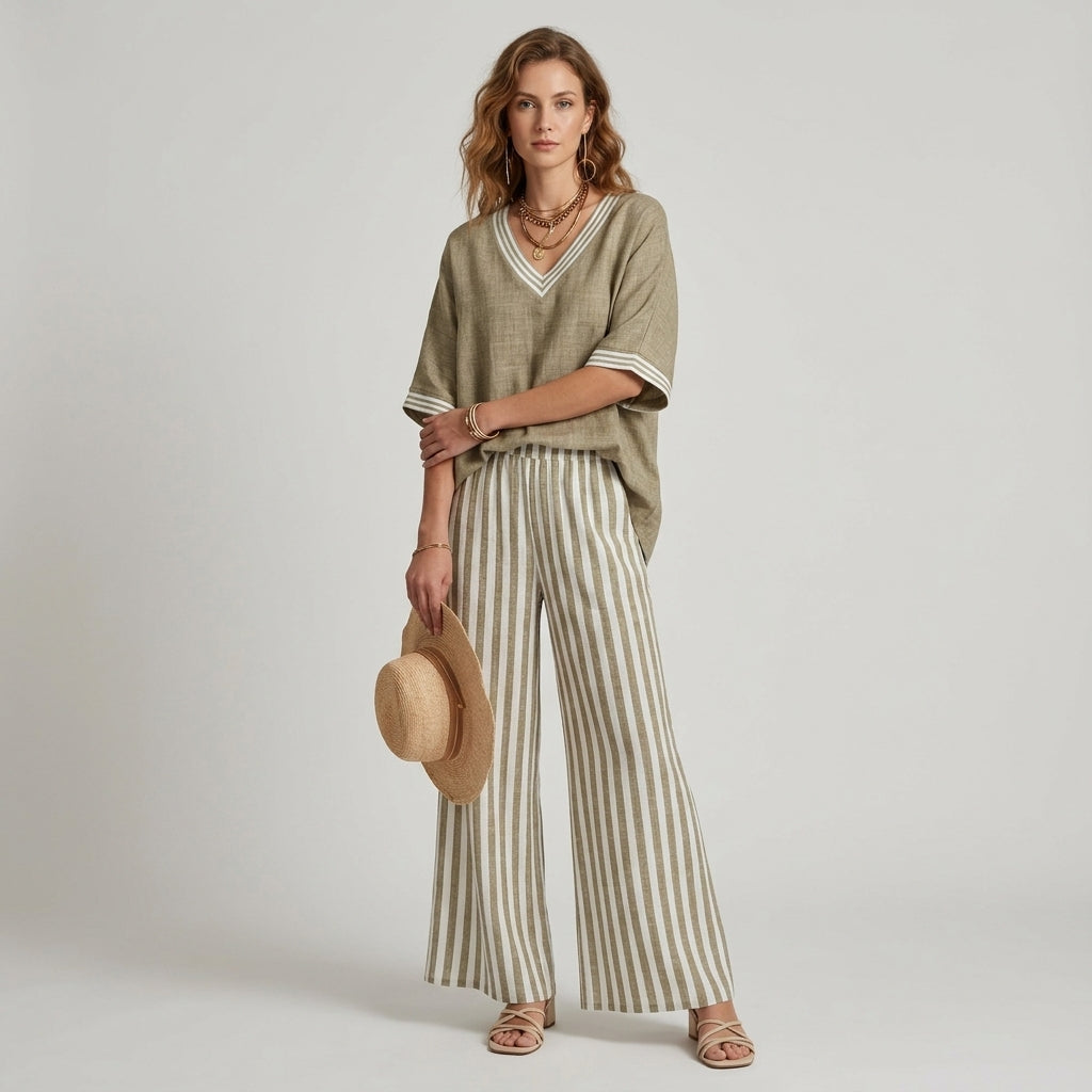 Blake Striped Wide Leg Set