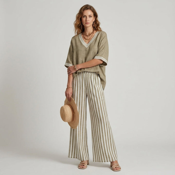 Blake Striped Wide Leg Set